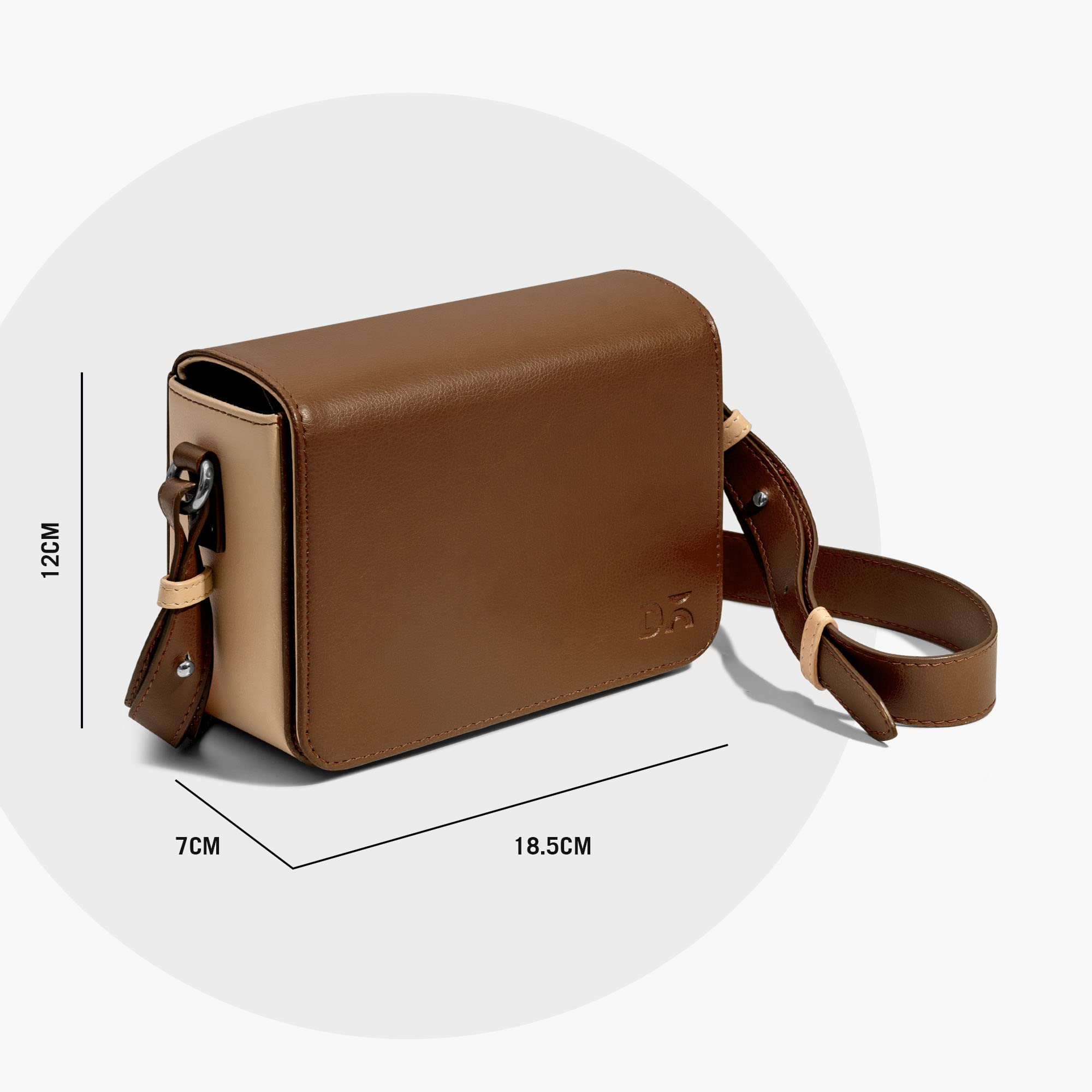 DailyObjects Box Shoulder Sling Crossbody Bag for Women | Solid Stylish Vegan Leather Purse For Girls | Durable Detachable & Adjustable Strap | Full Size Envelope Flap With Magnetic Closure | Shoulder image 5