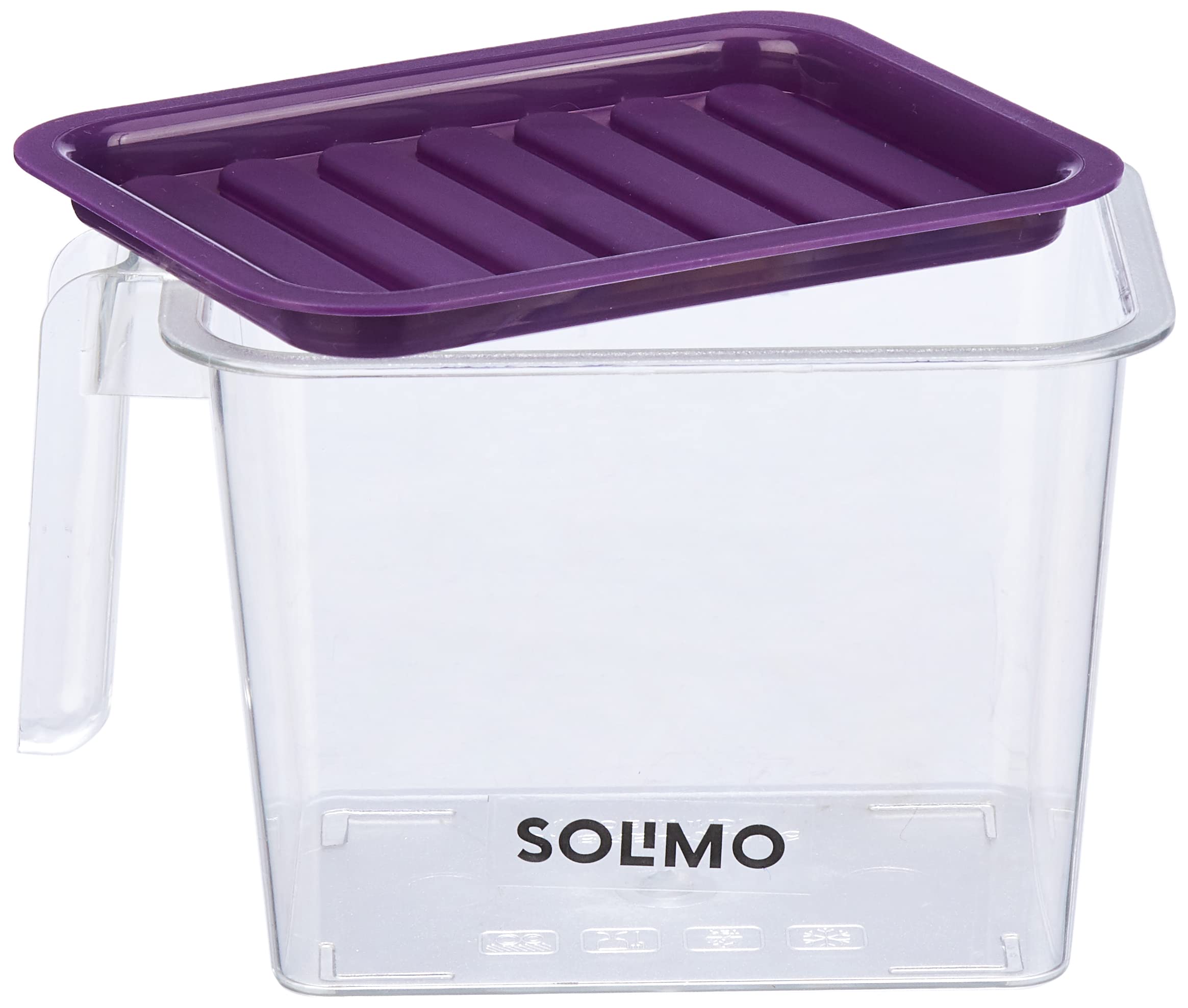 Amazon Brand - Solimo Plastic Multi-Purpose Fridge Storage Container with Handle & Lid I Fruit & Vegetable Basket I BPA Free I Food Grade| 1100 Ml Set of 6| Multicolor image 2