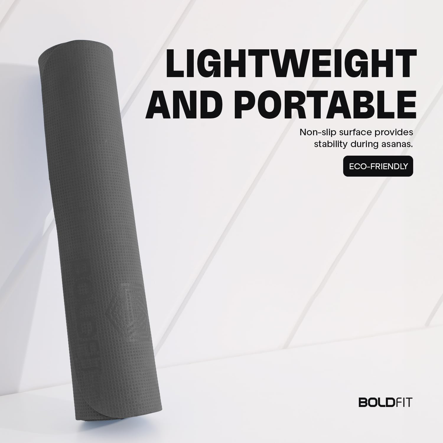 Boldfit EVA Yoga Mats For Women Yoga Mat For Men Exercise Mat For Home Workout Gym Anti Slip 4mm Workout Mats - Grey image 3
