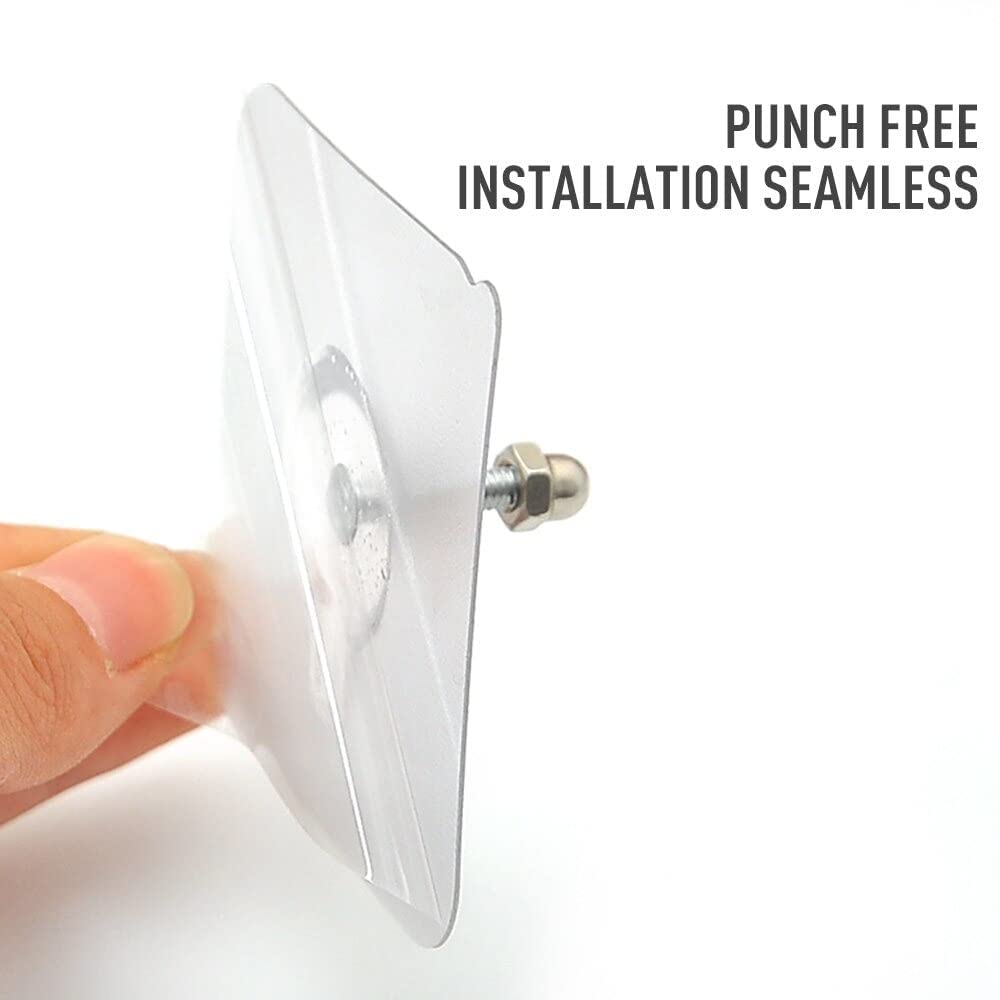 JIALTO 10 Pcs Stainless Steel, PVC, ABS Nail Free Seamless Adhesive Non-Trace No Drilling Installation Hanging, Waterproof Screws Wall Hook (Transparent) image 2