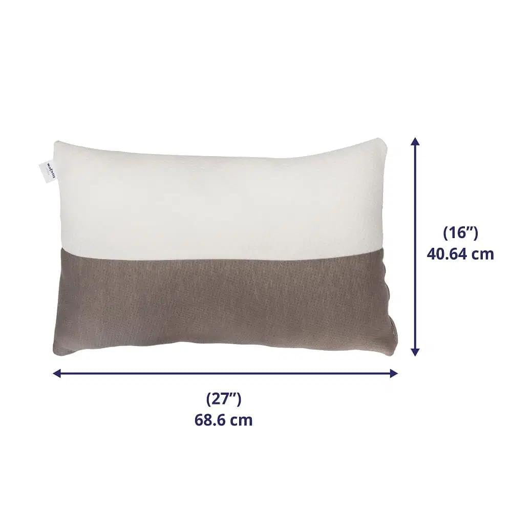 Wakefit Hollow Fiber Sleeping Pillow | Height Adjustable | Soft & Fluffy Comfort | White & Grey | 27 x 16 Inch | Set of 2 |Free Extra Fiber for Custom Comfort (300 Grams) image 5