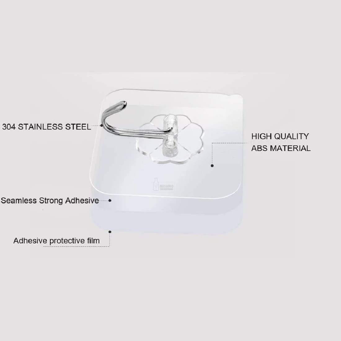 PVC Wall Hooks, Pack of 15, Transparent image 3