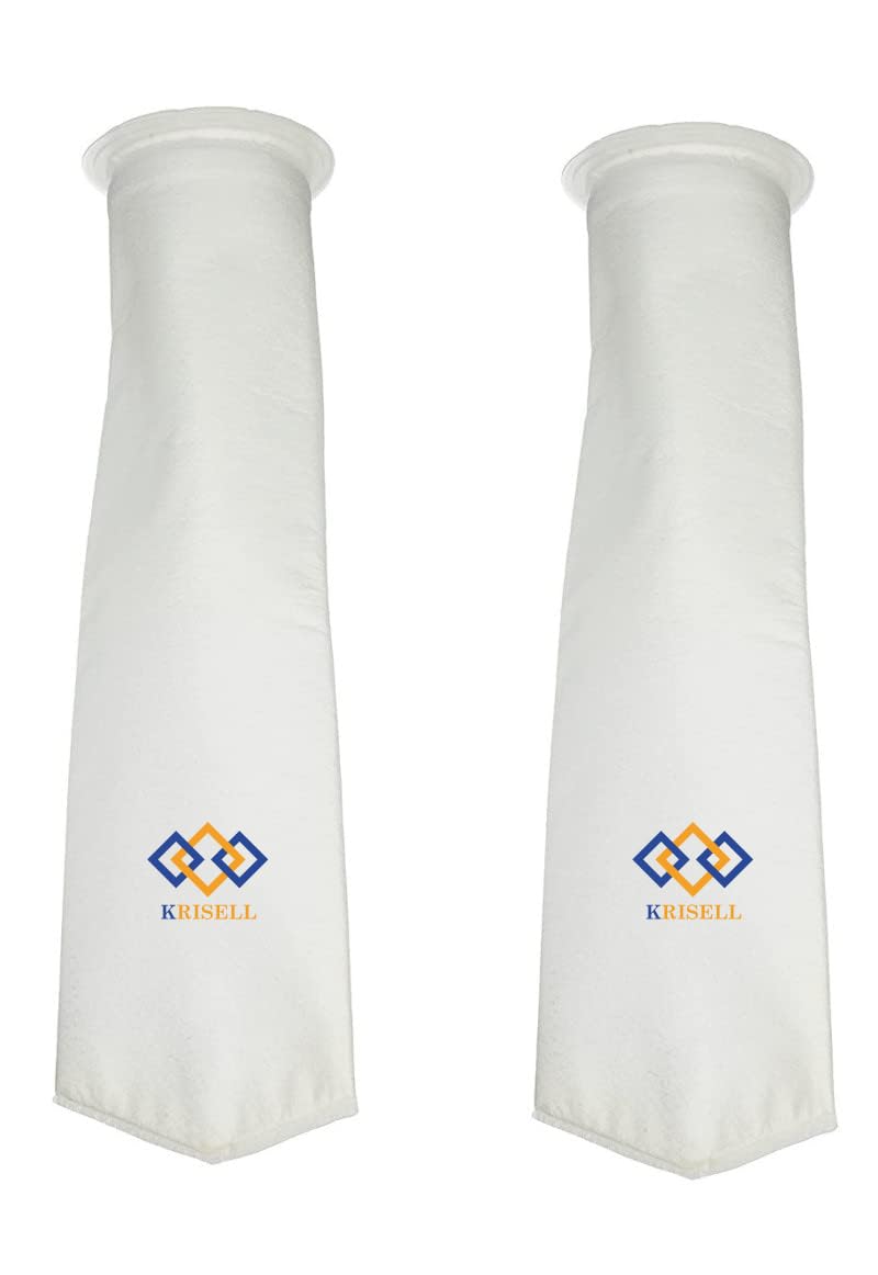 Sediment Filter FB-20-5M, Filter Bag 5 Micron for Filtering Sand, Dirt, Rust from Water (20 inch, PP, White, Pack of 2)