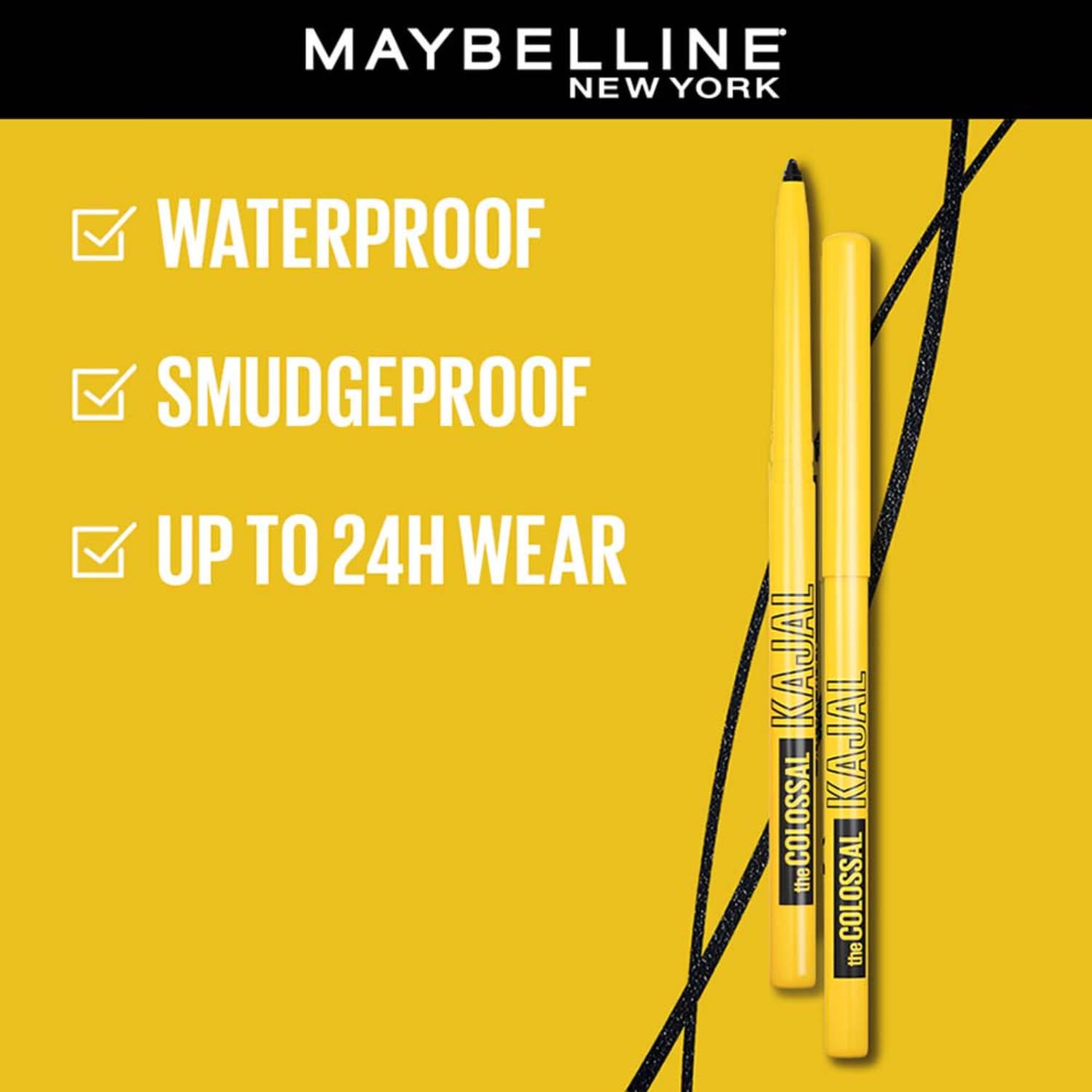 Maybelline New York Kajal, Black, Matte Finish image 5