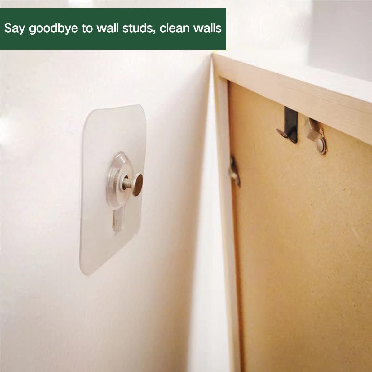 JIALTO 20 Pcs Self Adhesive Hooks for Secure Wall Hanging - Versatile 6mm Nail Hook for Photo Frames Hooks, Clocks, and More - Transparent, Heavy-Duty, No-Drill Solution image 4