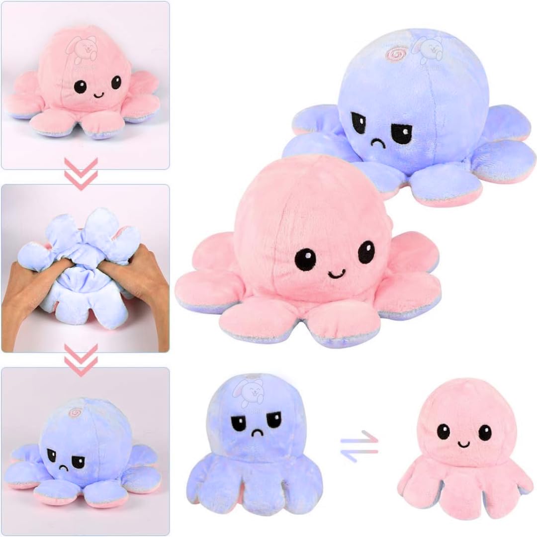 Storio Toy Octopus Plushie Reversible Soft Toys for Kids | Plush Soft Toys for Baby Boys and Girls| Best Gift | Octopus Soft Toy for Kids (Multicolor) image 3