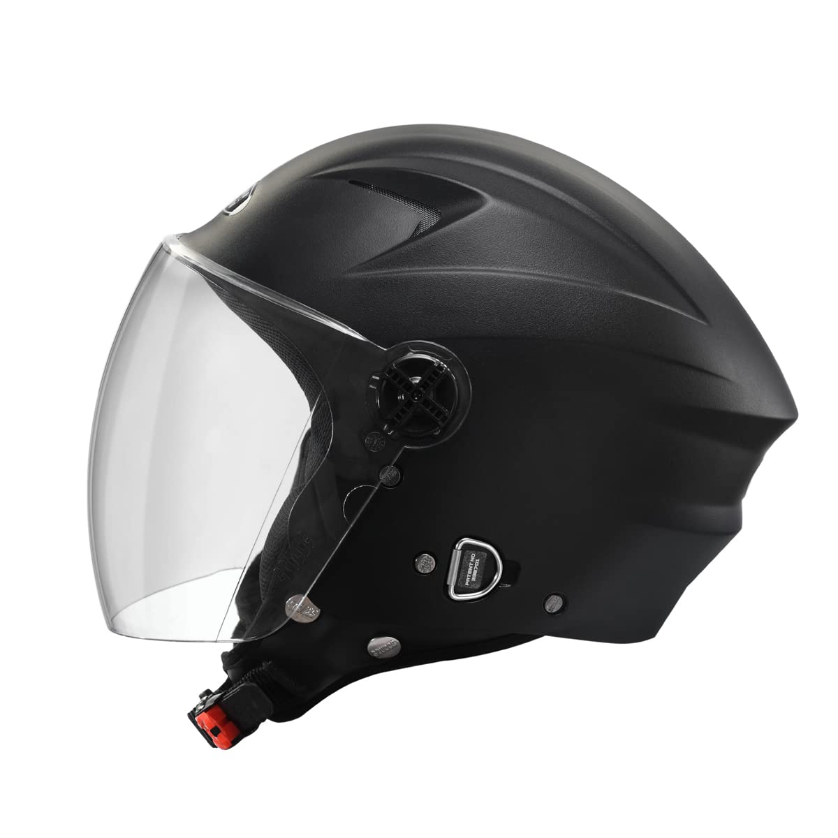 STUDDS RAY ISI Certified Open FACE Helmet for Men and Women with D - Ring Lock (Black-L) image 3