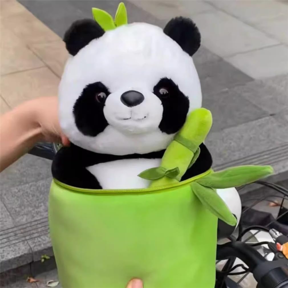 Storescent Cute Panda Plush with Bamboo, Kawaii Soft Stuffed Animals Toy, Plushies Doll Gifts for Kids Girls Boys Birthday Valentine (Panda in Bamboo) image 4