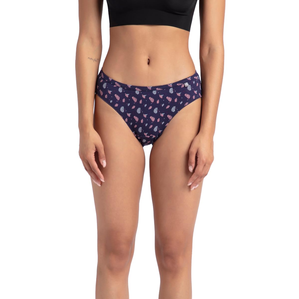 Jockey 1410 Women's Medium Coverage Super Combed Cotton Mid Waist Bikini with Concealed Waistband (Pack of 3_Colors & Prints May Vary) image 2
