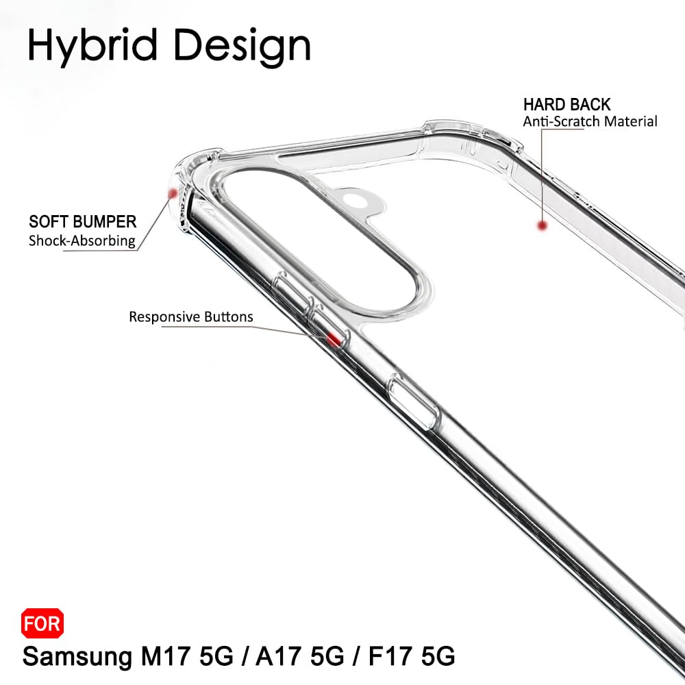 TheGiftKart Crystal Clear Back Cover Case for Samsung Galaxy M17 5G / A17 5G / F17 5G | Shock Proof 360° Protection | Hard Clear Back Case for Samsung M17 / A17 / F17 5G (PC & TPU, Transparent Bumper) image 5