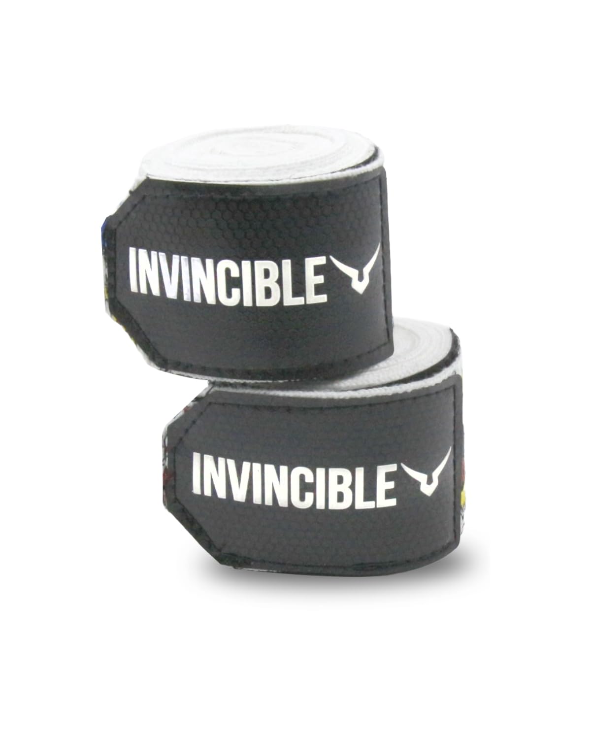 INVINCIBLE Nylon Mexican Style Semi-Stretch Boom Boom Printed Hand Wraps (White, 1.5 Meter) image 3