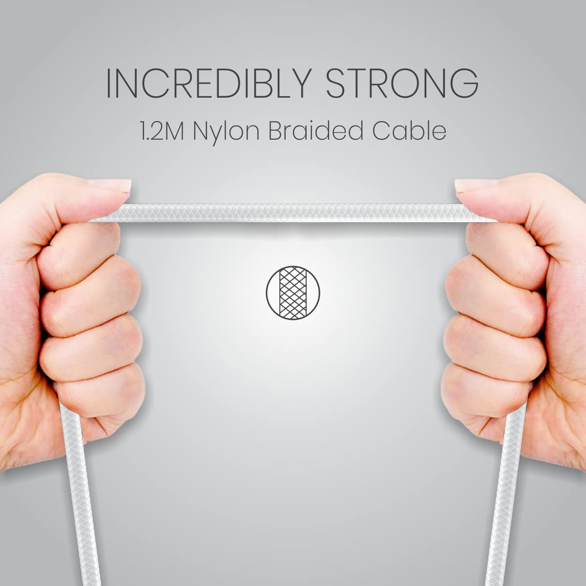 Portronics Konnect L POR-1403 Fast Charging 3A Type-C Cable 1.2 Meter with Charge & Sync Function for All Type-C Devices (White) image 2