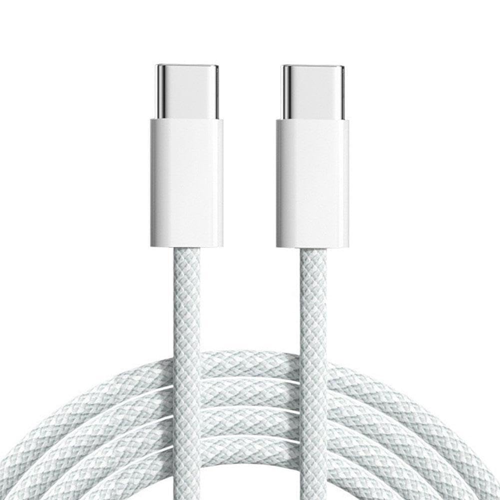 Type C To C (45W) Sync & Charging Cable,Compatible With IP Series 15 & Android Smart Phones, Tablets(1M) PD With Rapid Data Transmission white