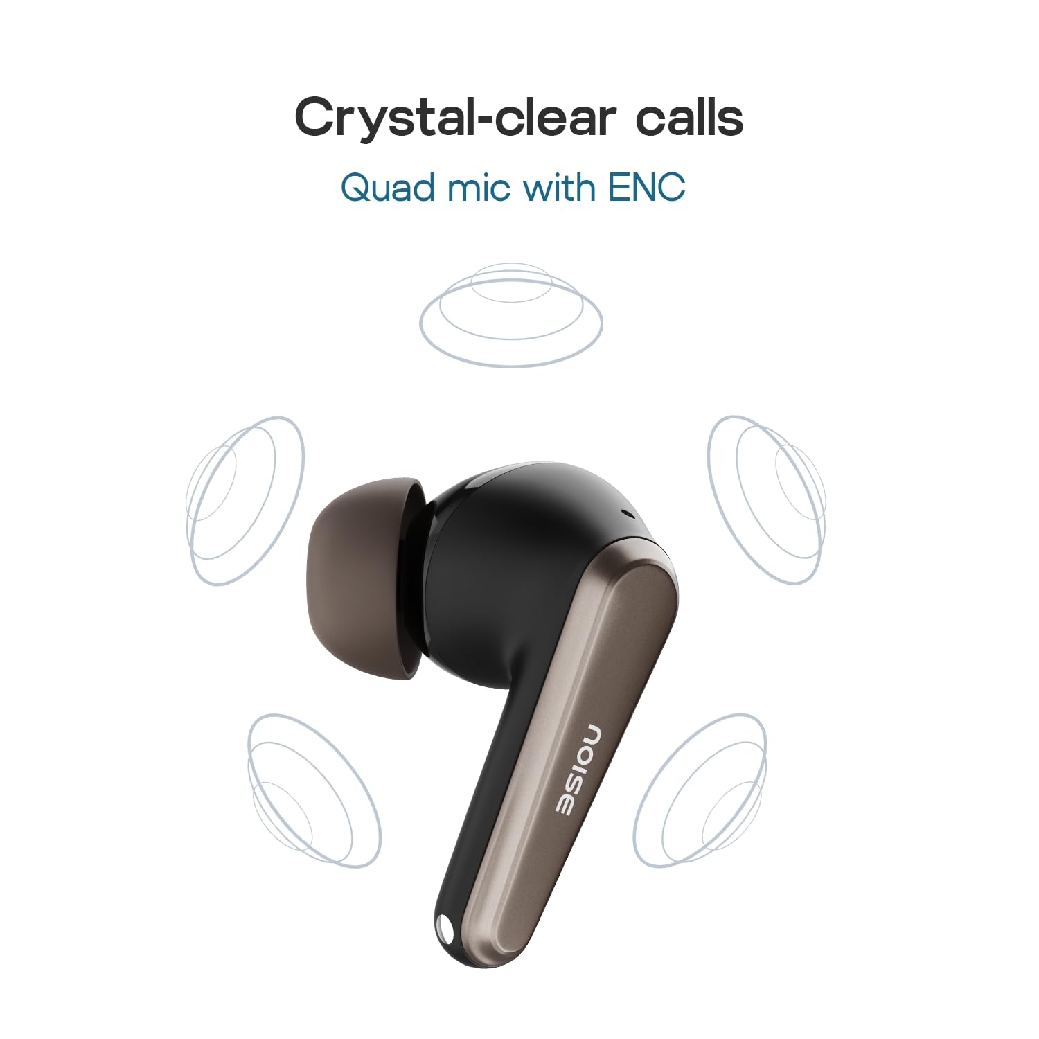 Noise Newly Launched Buds VS601 in Ear Truly Wireless Earbuds with 50H of Playtime, Transparent Case Lid, Quad Mic ENC, Dual Device Pairing, 10Mm Driver, BT V5.3 (Copper Brown) image 5