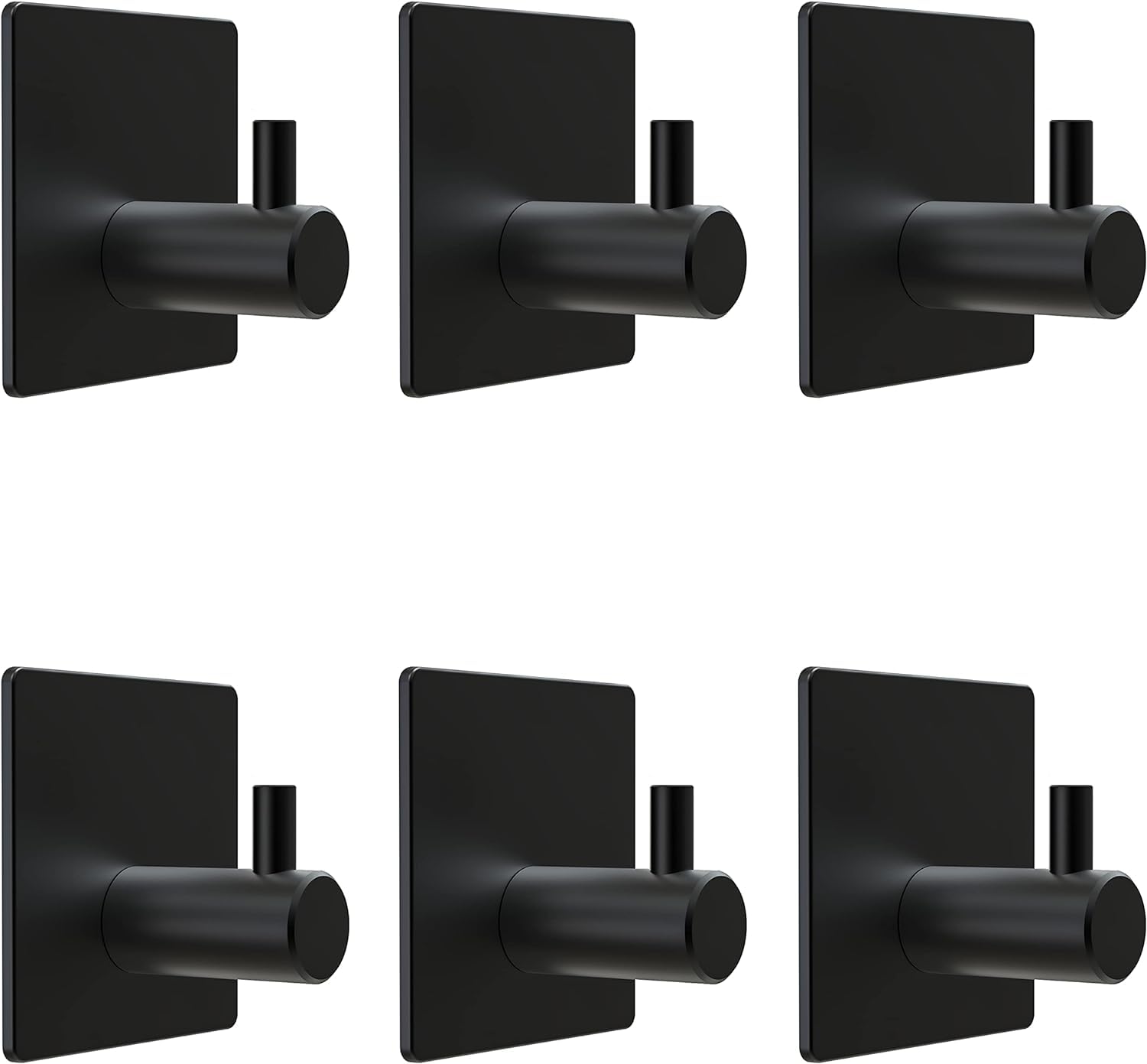 JIALTO 6 PCS Wall Hooks for Hanging Strong, Heavy Duty Stainless Steel Waterproof Towel Hooks Stick on Hooks Wall Hangers Sticky Hooks for Hanging Bathroom Kitchen