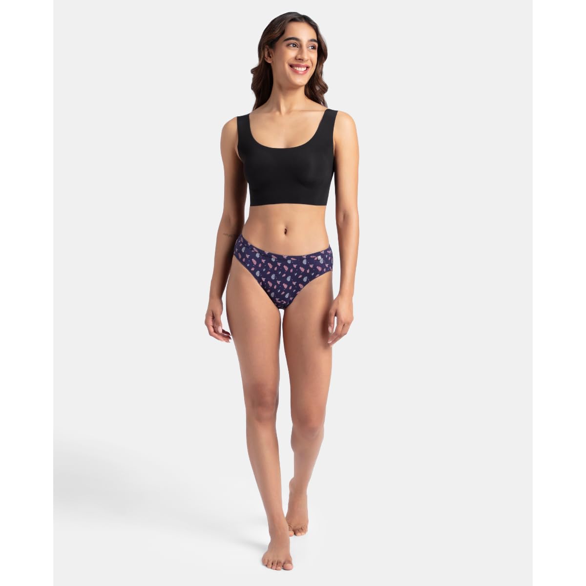 Jockey 1410 Women's Medium Coverage Super Combed Cotton Mid Waist Bikini with Concealed Waistband (Pack of 3_Colors & Prints May Vary) image 4