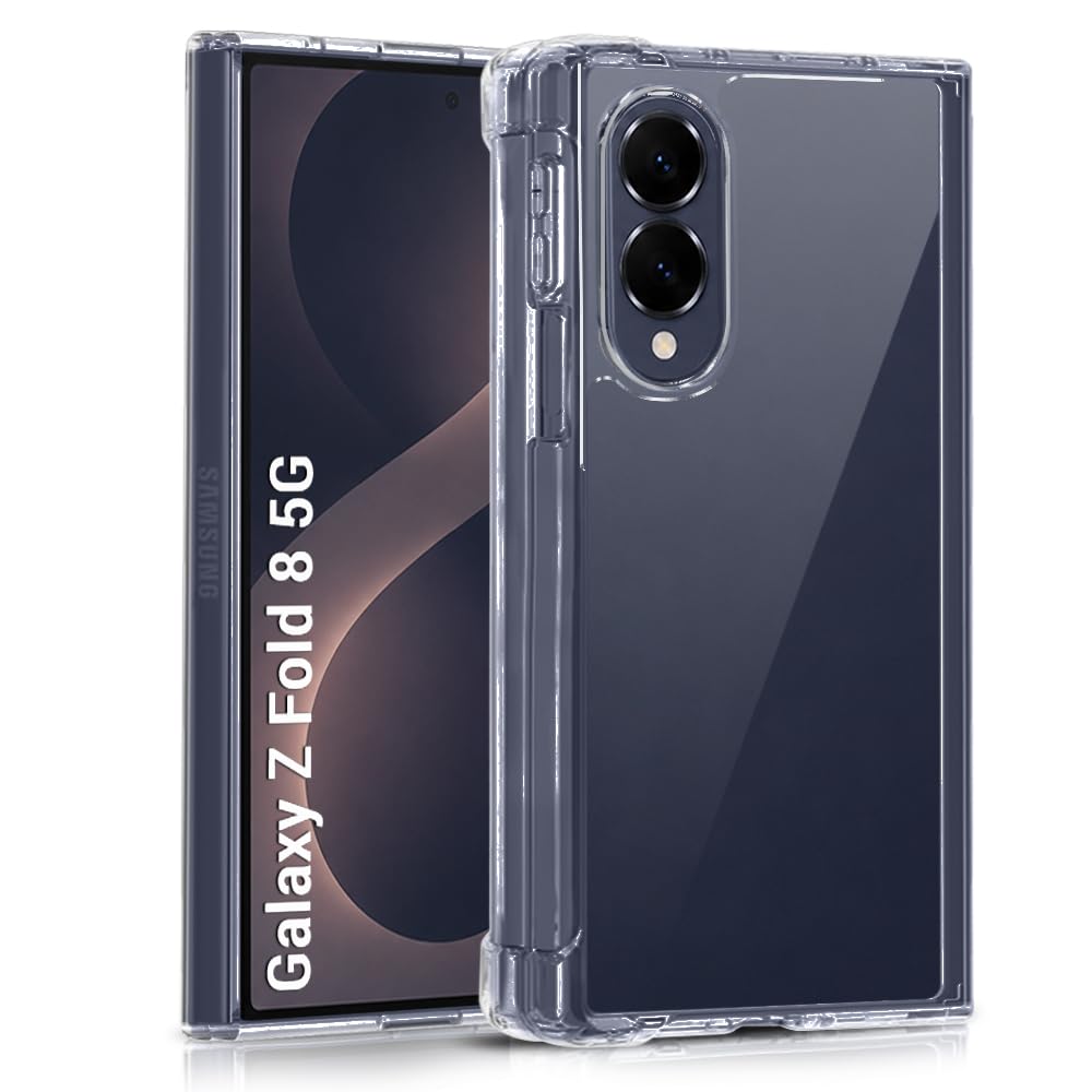 TheGiftKart Crystal Clear Back Cover Case for Samsung Galaxy Z Fold 8 5G | 360 Degree Protection | Shock Proof Design | Hard Back Cover Case for Samsung Z Fold8 5G (PC & TPU, Transparent Bumper)