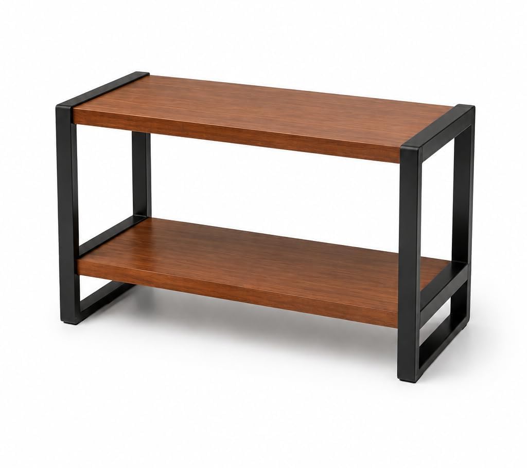 2-Tier Countertop Spice Rack, 34x15x28 cm, Wood and Metal image 3