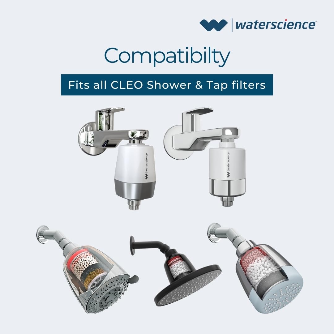 WaterScience Replacement Cartridge for CLEO Shower and Tap Filter for Hard Water | Borewell/Tanker Water Cartridge | Hard Water Softener image 5