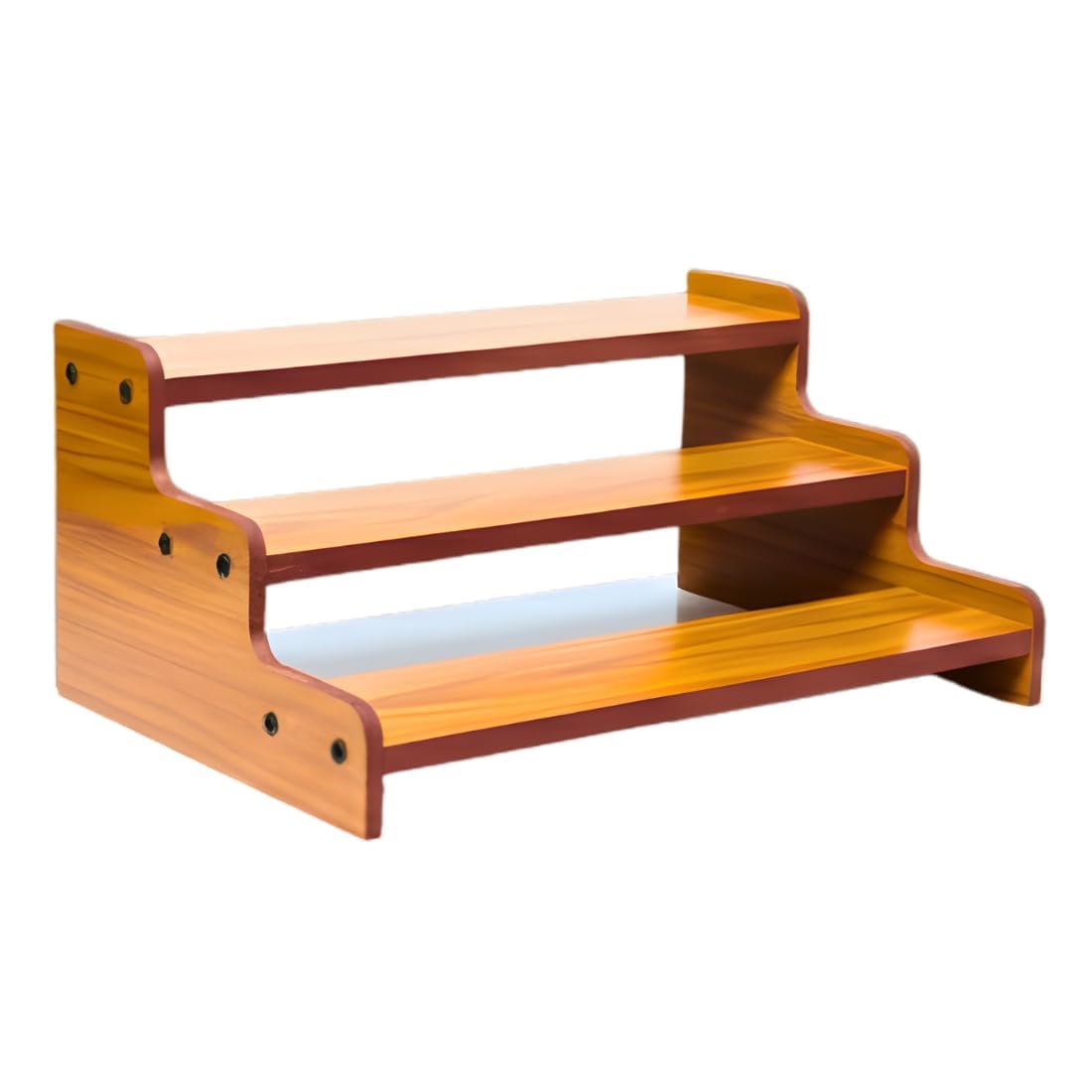 3-Tier Wood Step Spice Shelf, 13.8 Inch Kitchen Countertop Organizer for Spice Jars & Bottles, Pantry Cabinet Storage Rack for Seasonings, Herbs & Baking Essentials