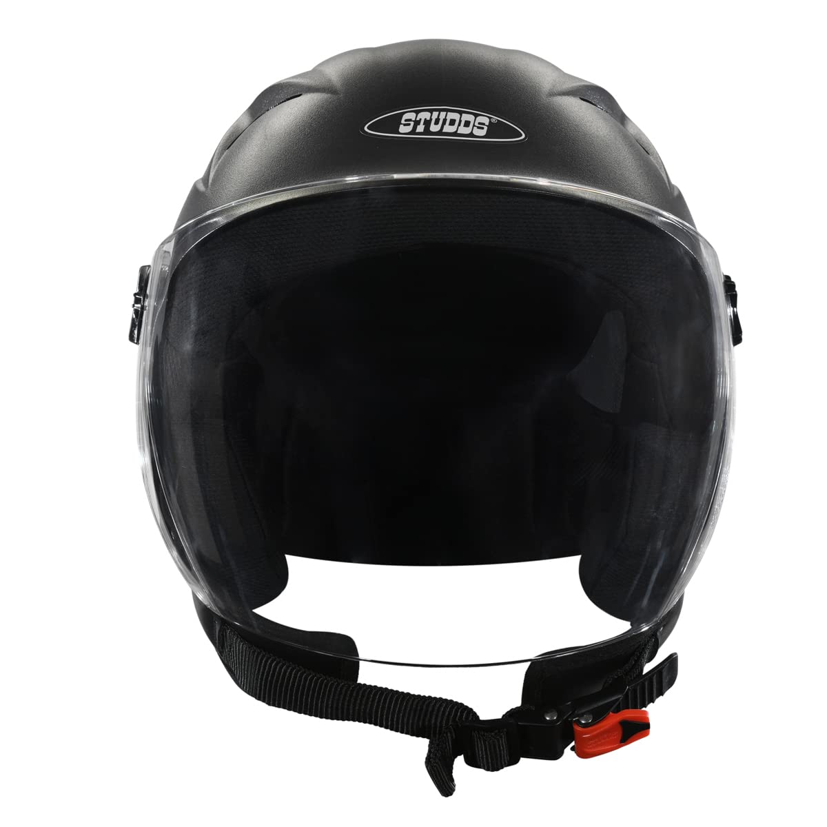 STUDDS RAY ISI Certified Open FACE Helmet for Men and Women with D - Ring Lock (Black-L) image 2