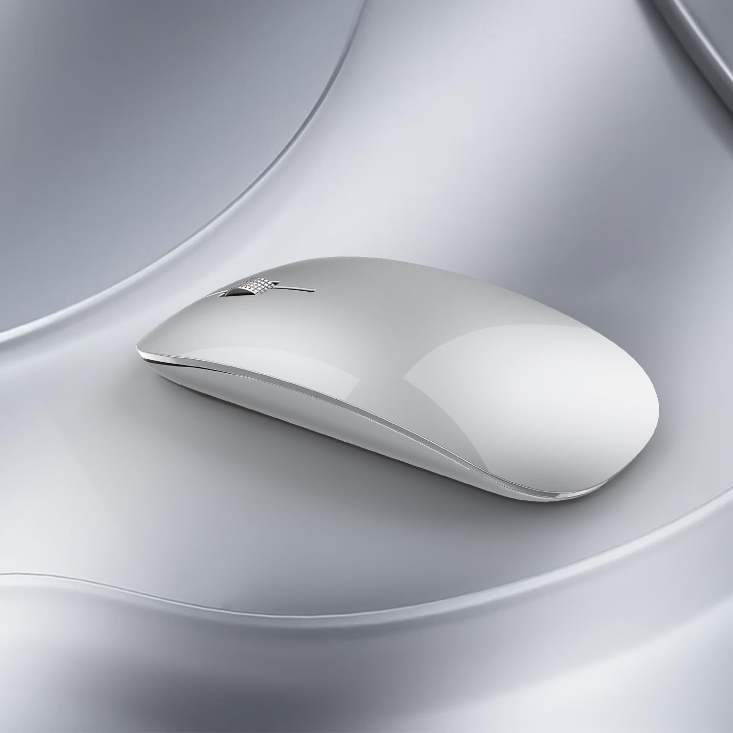Offbeat - Atom Dual Bluetooth 5.1+5.1 & 2.4Ghz Wireless, Type-C Rechargeable Silent Click Mouse, Triple Device connectivity Windows, Mac, iOS, Android (Silver) image 2