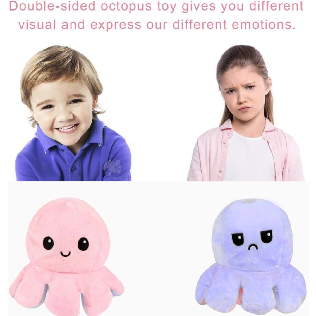 Storio Toy Octopus Plushie Reversible Soft Toys for Kids | Plush Soft Toys for Baby Boys and Girls| Best Gift | Octopus Soft Toy for Kids (Multicolor) image 4