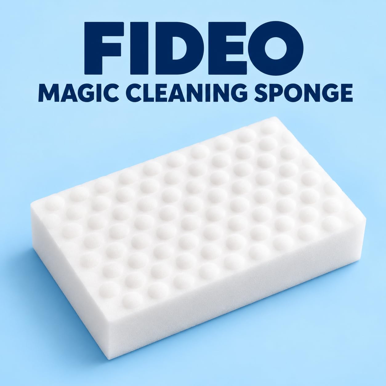 FIDEO Magic Cleaning Sponge, White Melamine Foam Eraser for Household Cleaning | Helps Remove Stains and Scuff Marks from Suitable Surfaces | 1 Piece image 2