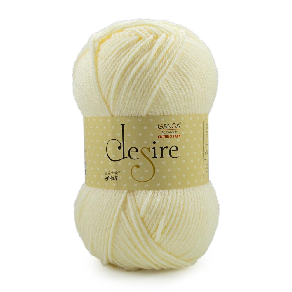 Ganga Acrowools Acrylic Desire Hand Knitting and Crochet Yarn. Pack of 1 Ball - 100Gms. Shade No - Dsr005, Aqua