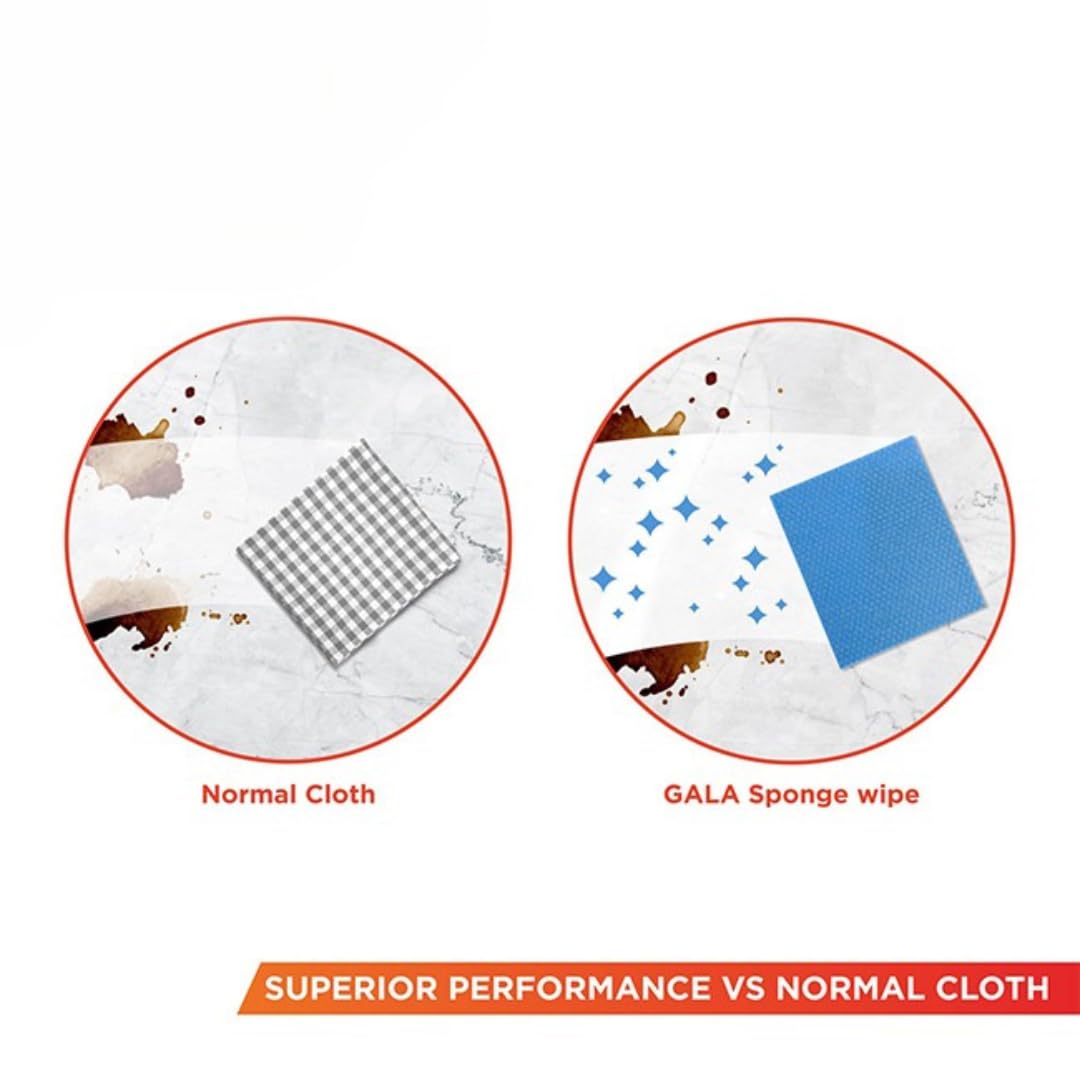 Gala Sponge Wipe for Kitchen, Kitchen Cleaning Sponge,Biodegradable Cellulose Material for Kitchen and Home Cleaning (5 Pcs Pack)