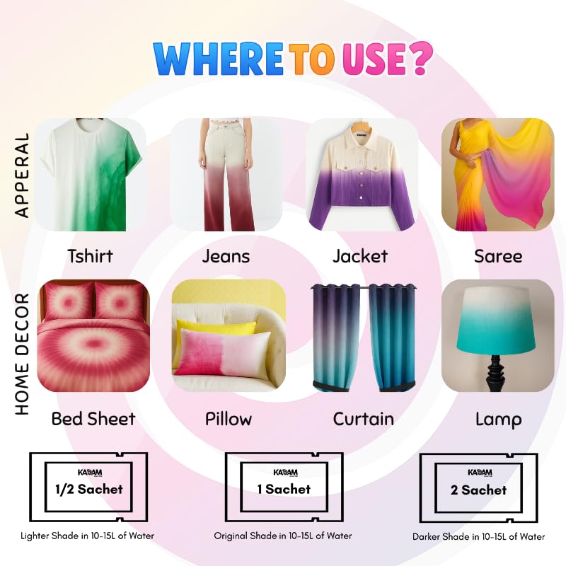 Kadam Pakka Rang | 3 Kadam Pakka Rang Sachets | Shade No.27 Jeans Black | 3 DyFix Color Fixer Sachets | Fabric Dye Colors | Permanent Colors for Fabrics image 4