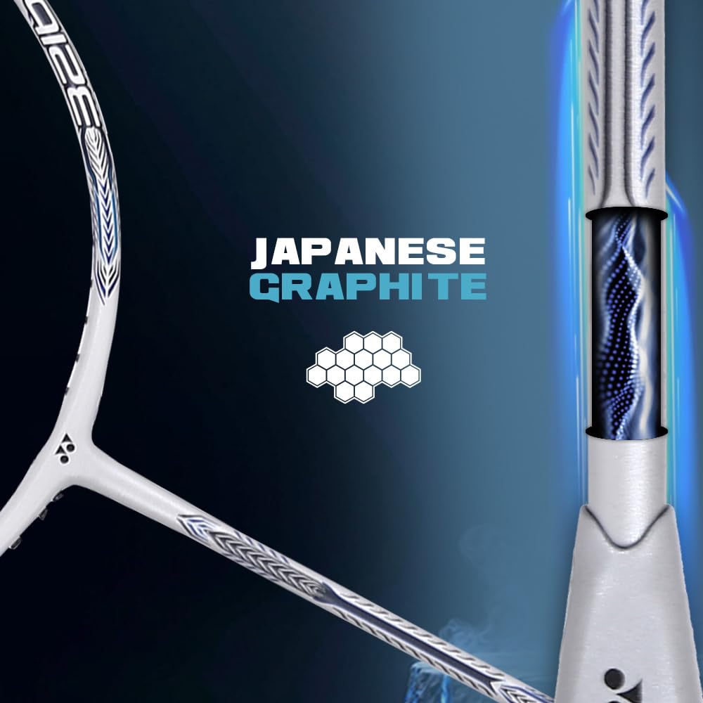 Yonex Astrox Attack 9 Ultra Strong Japan Made Graphite Strung Badminton Racquet with Full Cover (80 Grams - 32 Lbs Tension, Pearl White) image 5