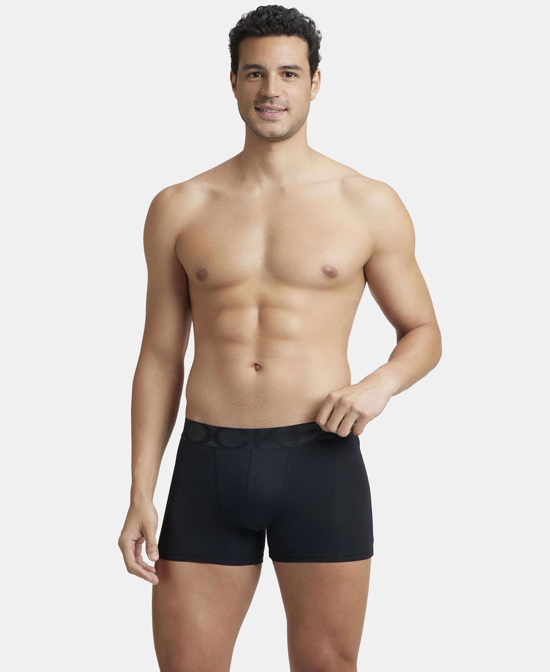 Jockey IC28 Men's Tactel Microfiber Elastane Stretch Solid Trunk with Moisture Move Treatment image 5