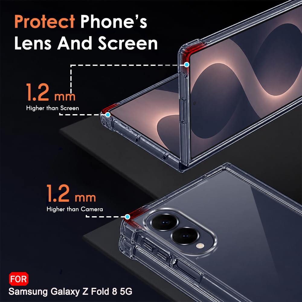 TheGiftKart Crystal Clear Back Cover Case for Samsung Galaxy Z Fold 8 5G | 360 Degree Protection | Shock Proof Design | Hard Back Cover Case for Samsung Z Fold8 5G (PC & TPU, Transparent Bumper) image 5
