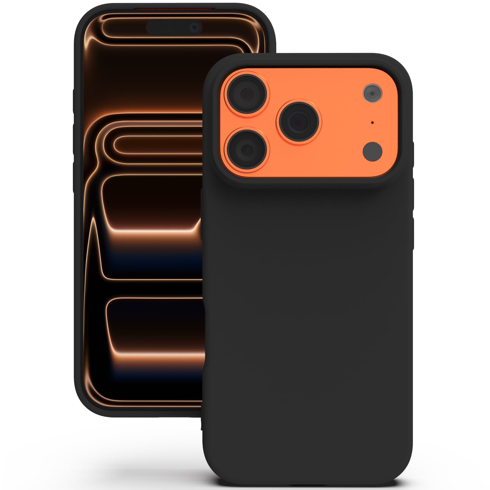 YATWIN Silicone Case for iPhone 17 Pro, Soft-Touch, Shockproof, DustProof, Antiskid Phone Cover for Apple iPhone 17 Pro - Black