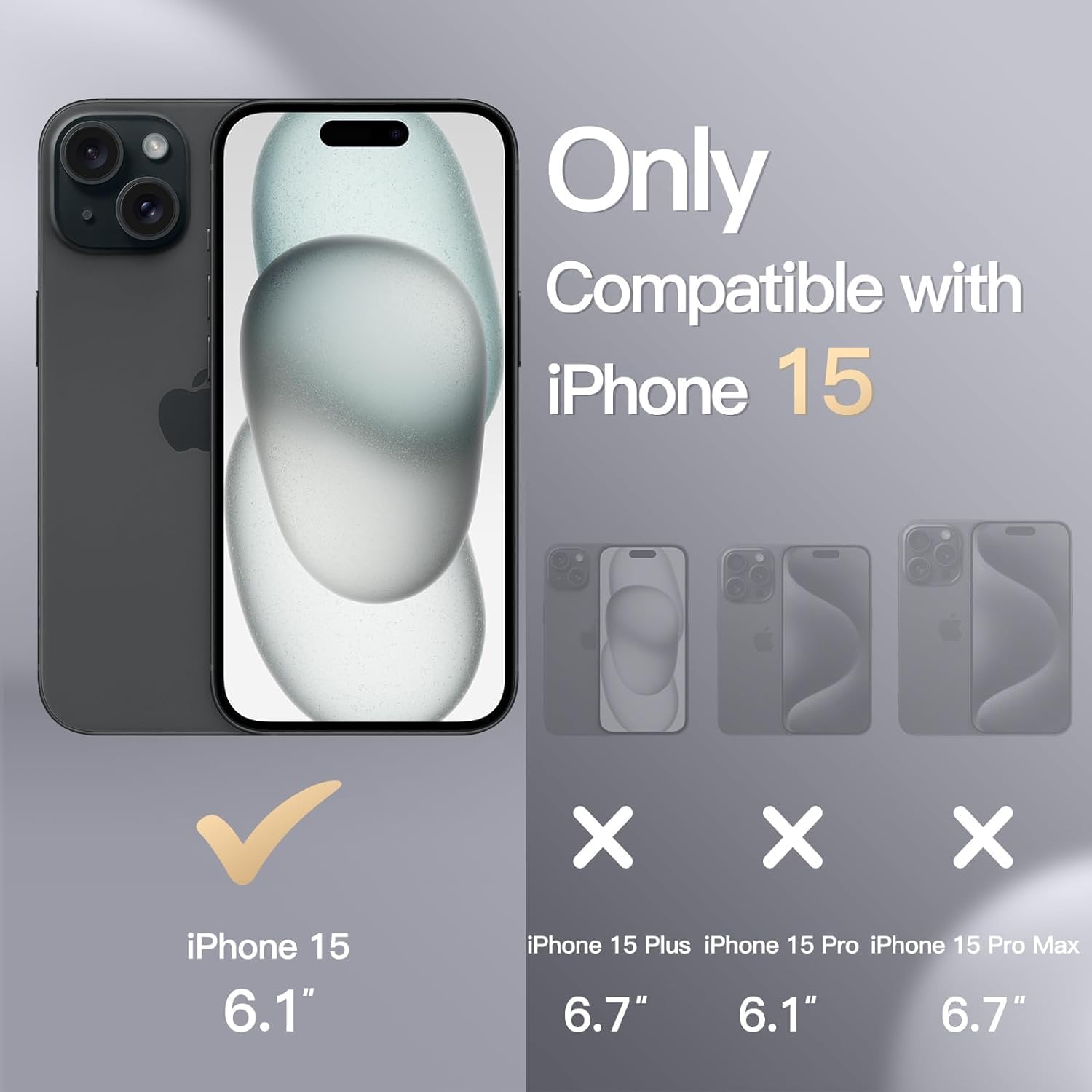 DIZORO Compatible for iPhone 15 Case 6.1, Slim Liquid Silicone Case 3 Layers Full Covered Soft Gel Rubber Phone Case Protective Cover 6.1 Inch (Black) image 2