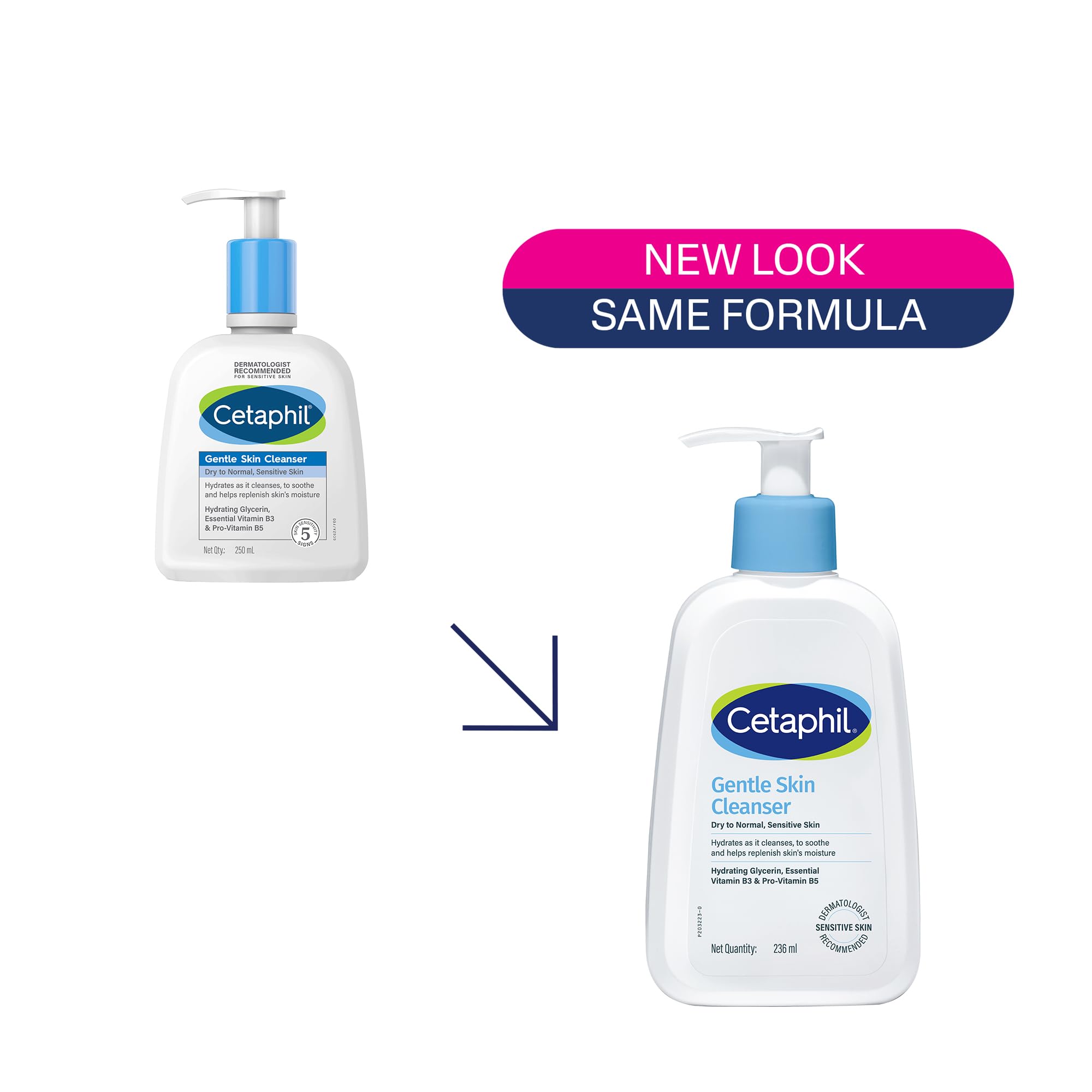 Cetaphil Gentle Skin Hydrating Face Wash 236ml, Paraben Free, Sulphate-Free Gentle Skin Hydrating Cleanser with Niacinamide, Vitamin B5 for Dry to Normal, Sensitive Skin image 2