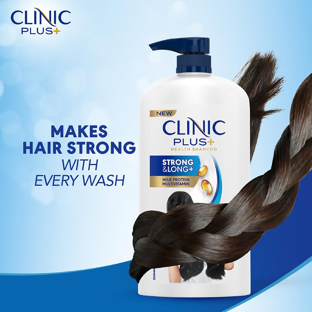 Clinic Plus Strong & Long Shampoo 1 L|| With Milk Proteins & Multivitamins for Healthy and Long Hair - Strengthening Shampoo for Hair Growth image 4