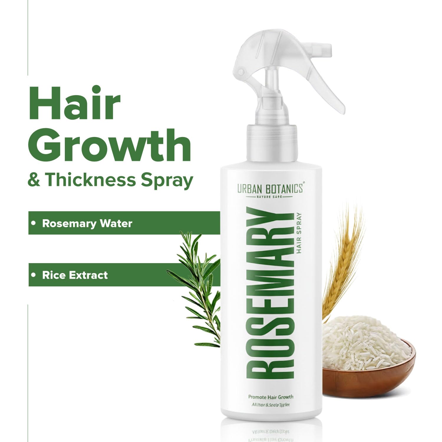 UrbanBotanics Rosemary Water Spray for Hair Growth | Rice Water Extract ,Redensyl & Anagain | Hair Regrowth | Instant Shine | Strengthens Hair Roots & Strand | Anti Hair Fall Cooling & Relaxing | All Hair Types, 100ml image 5