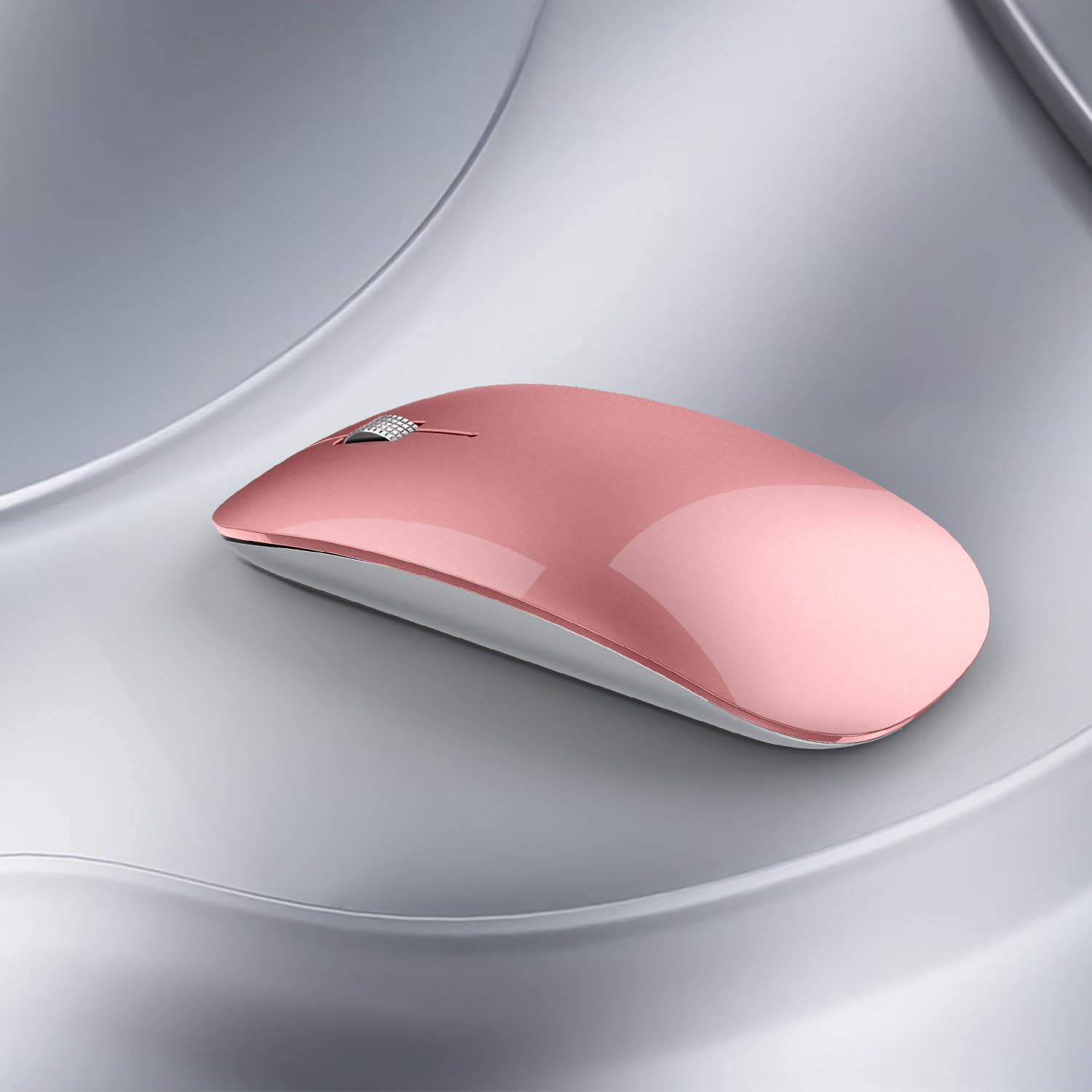 Offbeat - Atom Dual Bluetooth 5.1+5.1 & 2.4Ghz Wireless, Type-C Rechargeable Silent Click Mouse, Triple Device connectivity Windows, Mac, iOS, Android(Rose Gold) image 2