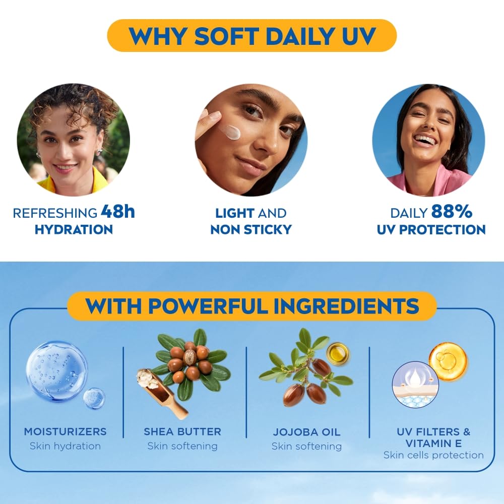 NIVEA Soft Daily UV Light Moisturising Cream with SPF-15, 100ml image 5
