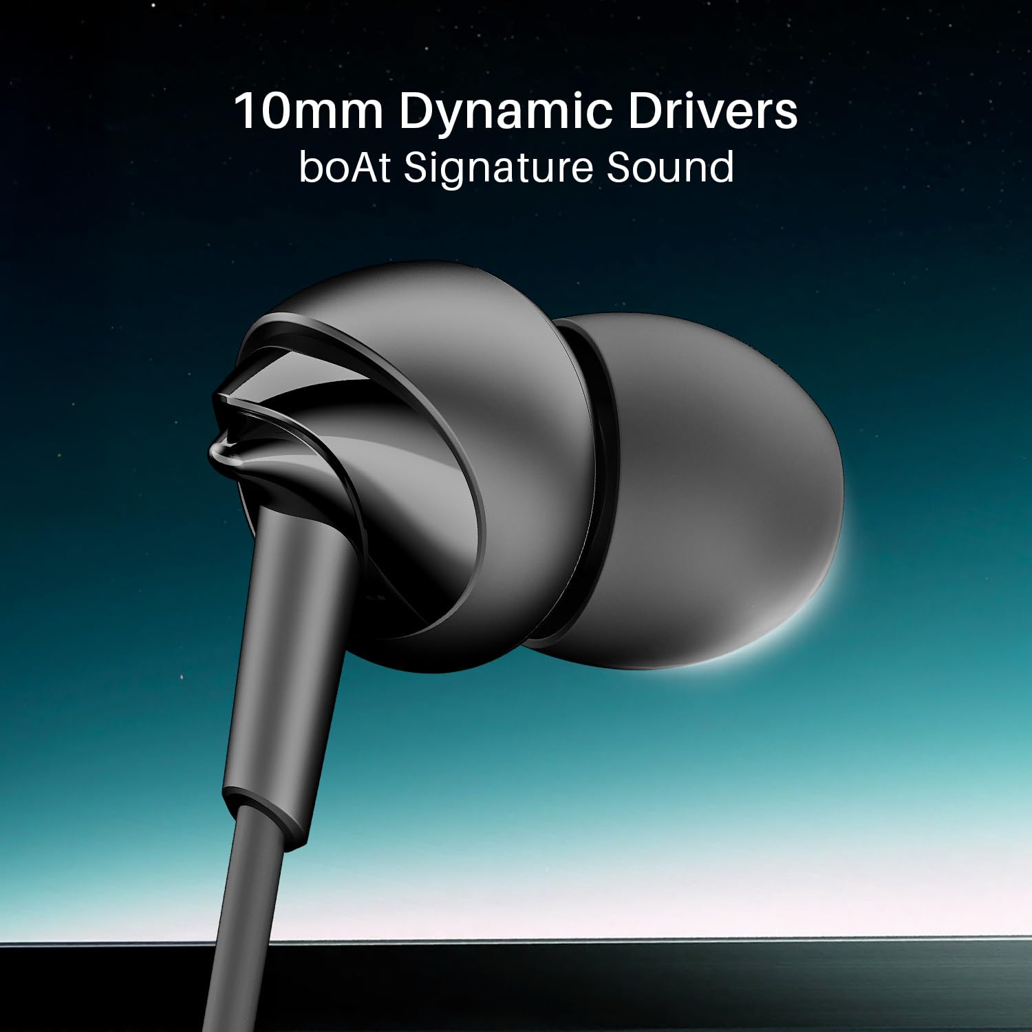 boAt Bassheads 300C Wired Earphones,Type-C Jack, 10mm Drivers, Signature Sound, in-Line Microphone, Integrated Controls, Voice Assistant & 120cm Cable (Active Black) image 2