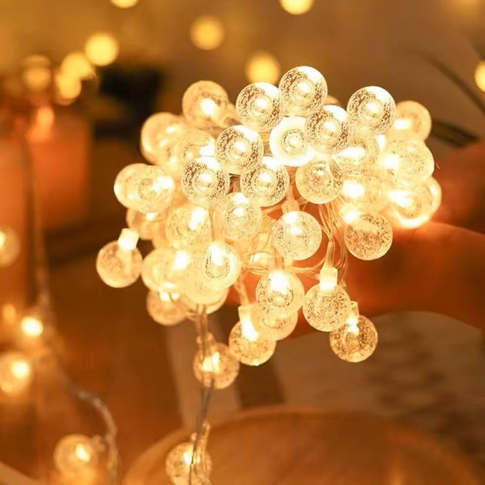 Desidiya® 14 LED Crystal Ball String LED Diwali Lights for Decoration for Home 4 Mtr Warm White Waterproof Decorative Lights for Festival, Birthday, Wedding, Party for Home, Patio, Lawn, Restaurants image 3