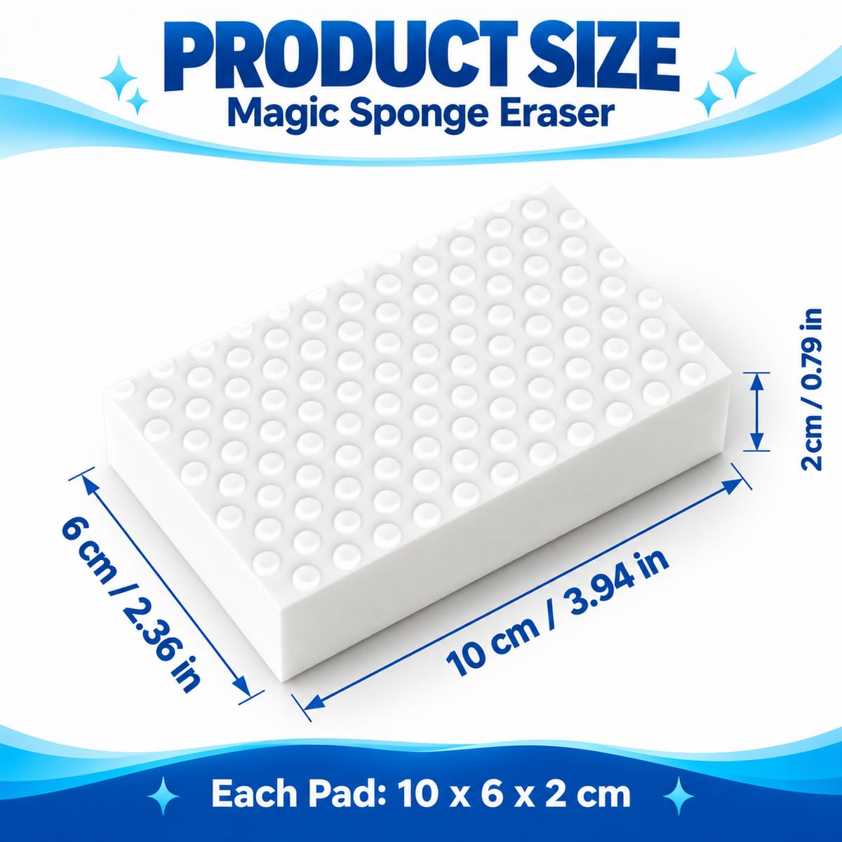 Magic Eraser | Pack of 1 | No Scratch Multi-Surface Cleaning Sponge | Removes 100+ Tough Stains | Just Add Water | Walls, Kitchen, Bathroom, Shoes & Switch Boards image 2