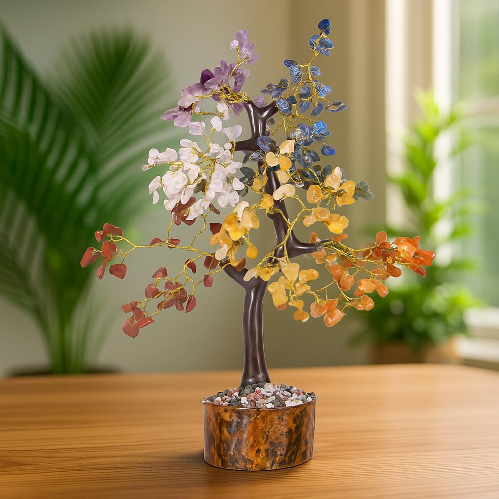 7 Chakra Crystal Tree for Positive Energy | Spiritual Gifts | Feng Shui Items for Good Luck | Healing Crystals | Gifts for House Warming & Shop Opening | Office Desk Luck Charm image 2
