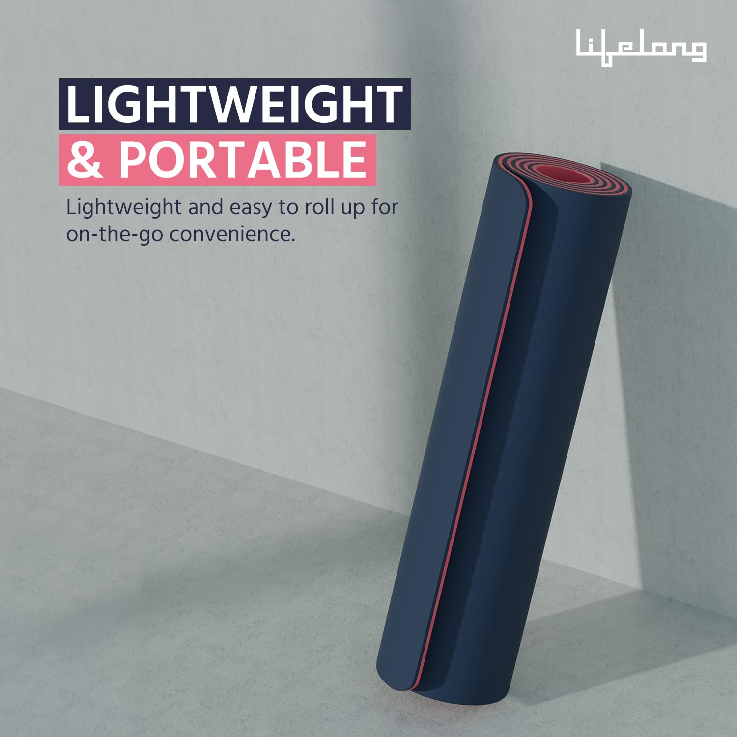 Lifelong Dual Color TPE Material for Women & Men - 6mm Anti-Slip Yoga Mat for Gym Workout Exercise Mat for Home Gym - Yoga Mat for Gym Workout & Yoga Exercise (LLYM114). image 5