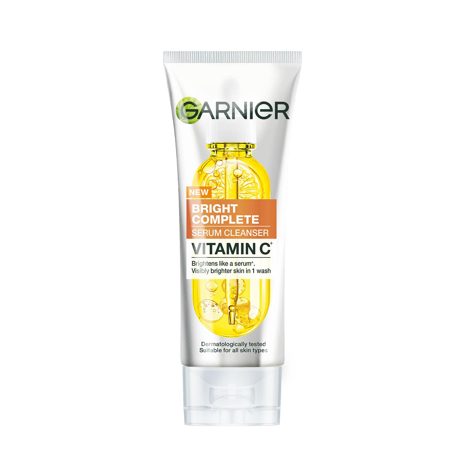 Garnier Vitamin C + Serum Face Wash | Visibly Brighter Skin in Just 1 Wash | Gentle cleanser for Skin Brightening & Tan Removal | For dry, oily, sensitive skin | Facewash for Women & Men | 100gm