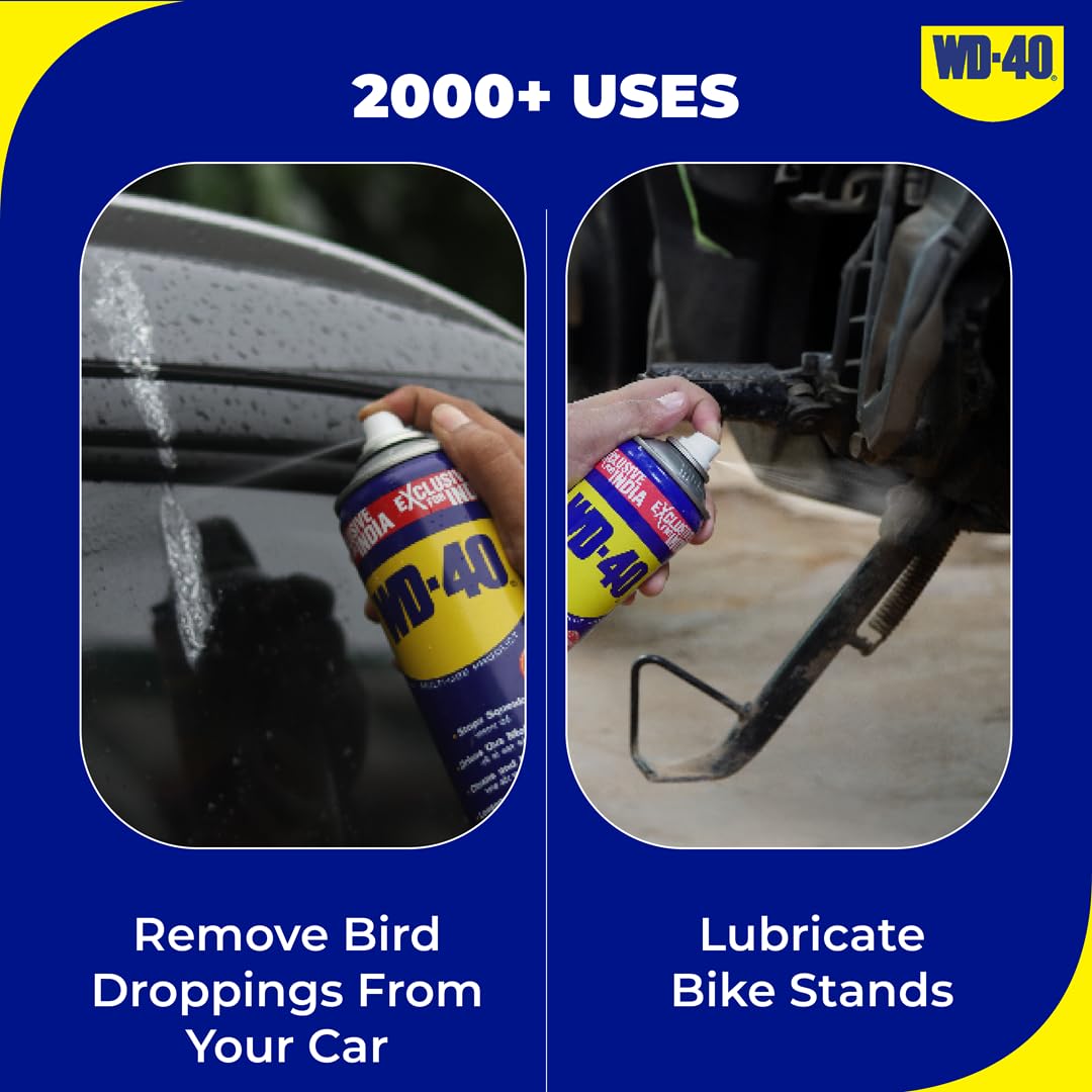 WD-40 Multipurpose Spray, Lubricant, Rust Remover, Cleans Bike Chains, Squeak Noise, Stain Remover, Cleaning Agent, 170g image 4