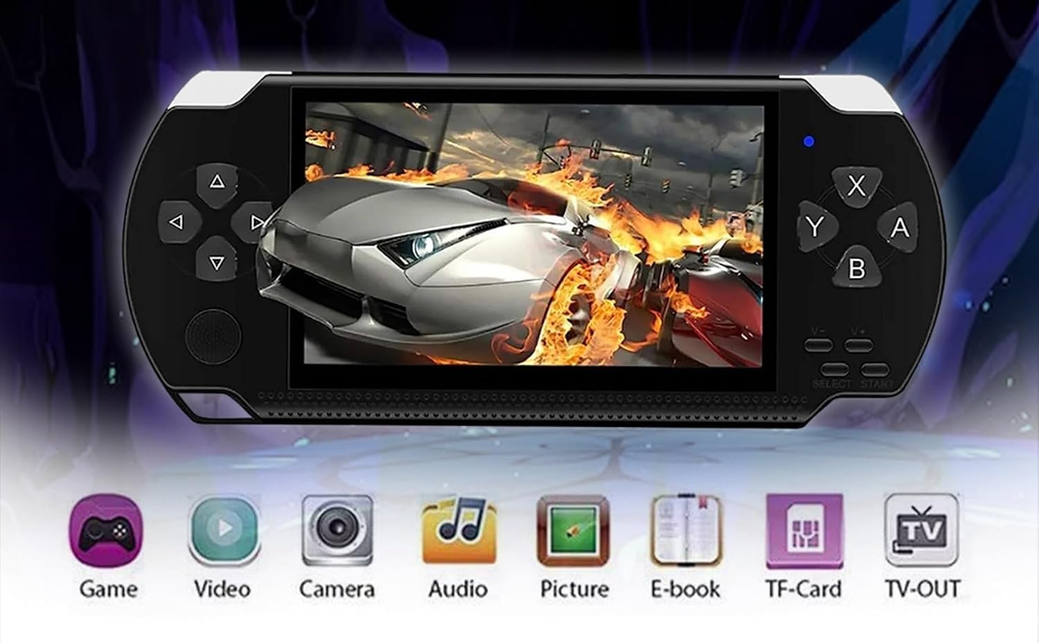 Trendy 2026 Handheld Video Game Console | 4.3” X7 Screen, Double Joystick Control | 8GB Memory, 10000 Games Built-in | MP5 Multifunction with Camera