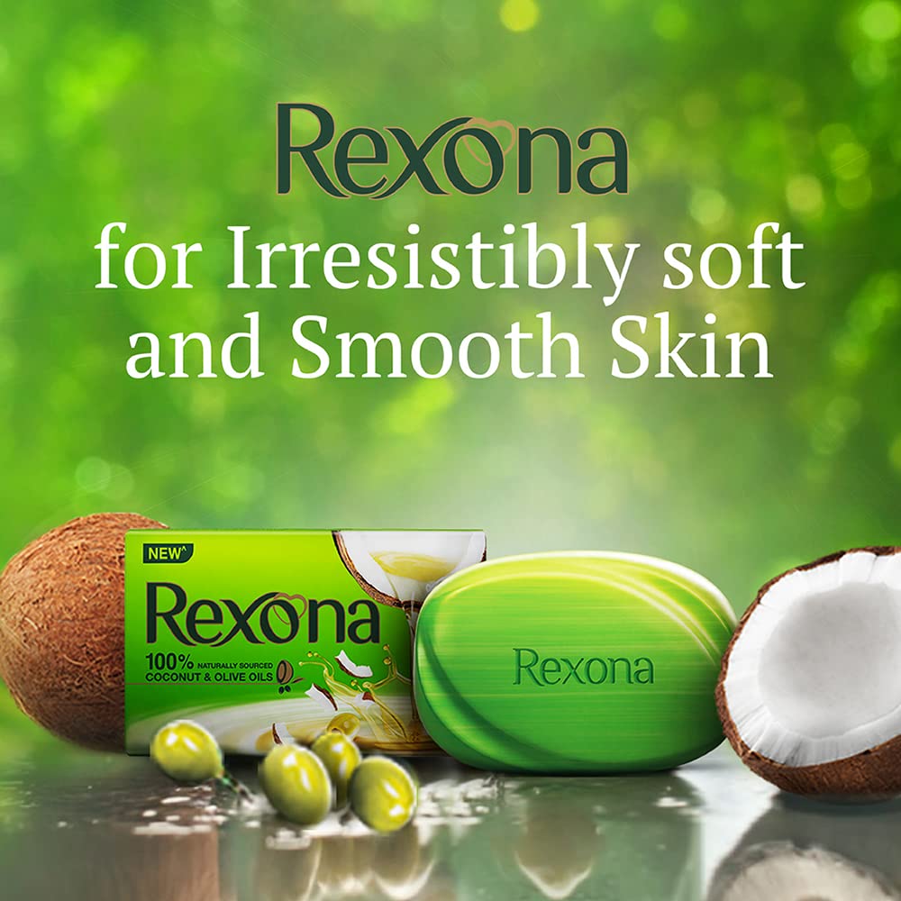 Rexona Coconut and Olive Oil Soap For Silky Smooth Skin, 4X100 g image 4